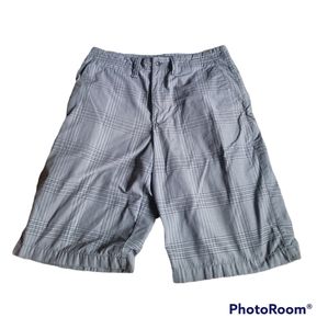 Empyre Mens Grey Plaid Long Shorts Size 32